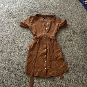 Banana Republic Tan Button-Up Mini Dress